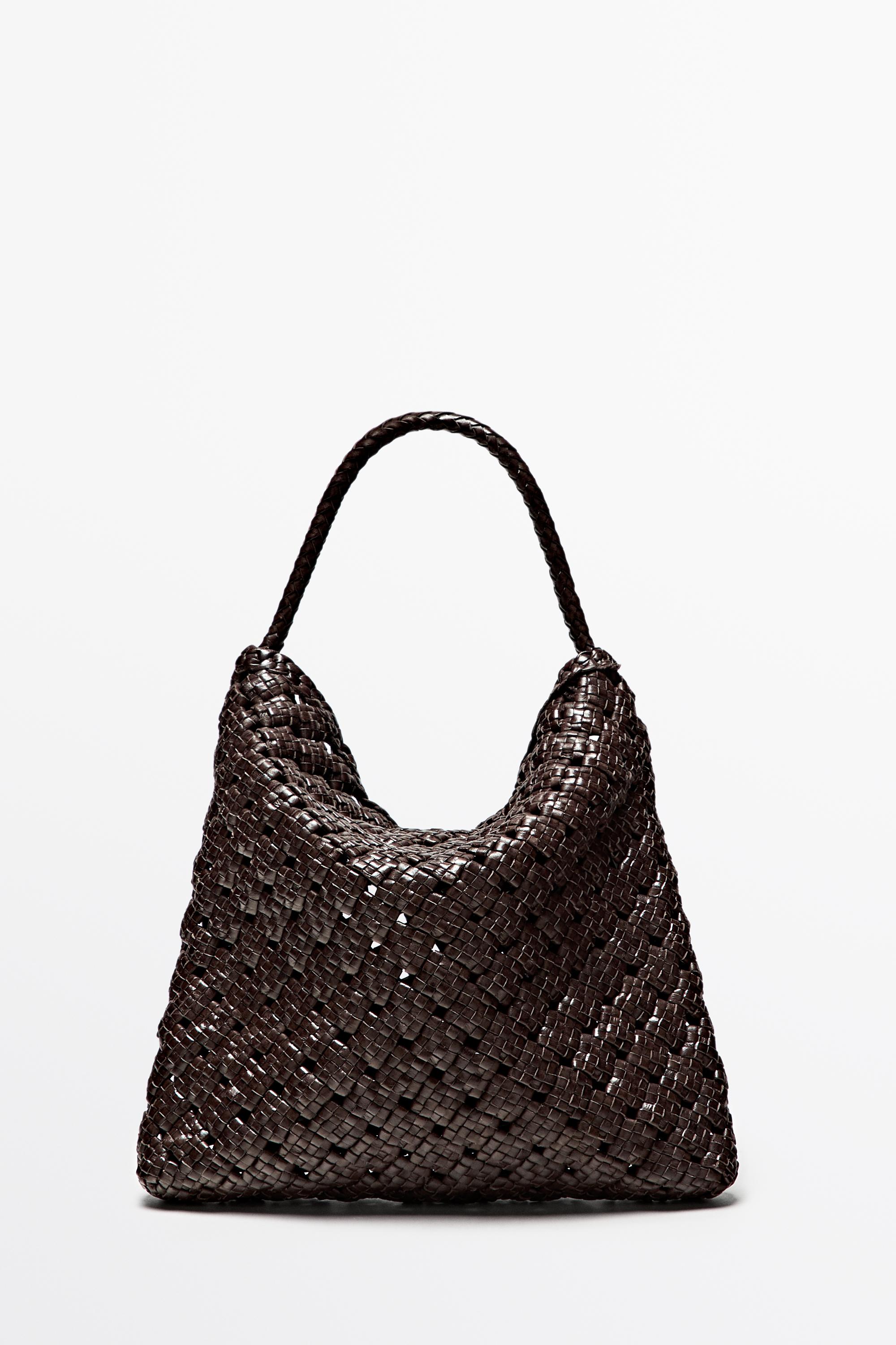 Sac moyen tressé en cuir nappa